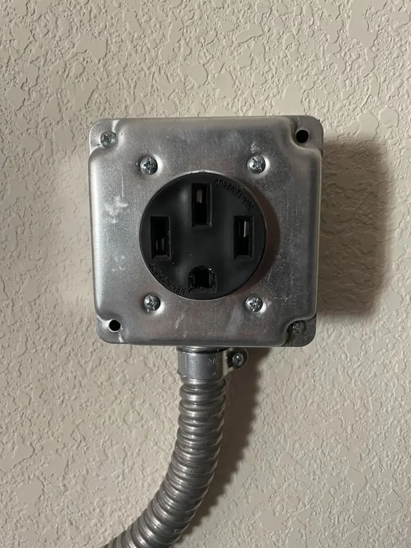 NEMA 14-50 outlet installed for Smart Home Electrical in Lowes Island